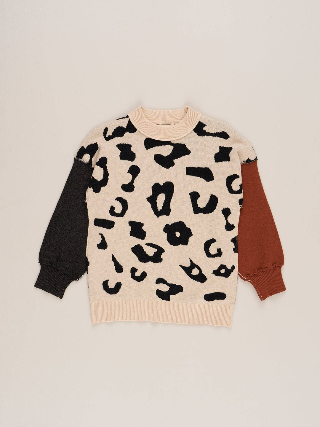 Mom & Me Tan Leopard Mock Neck Sweater: Girl / L(4yrs)