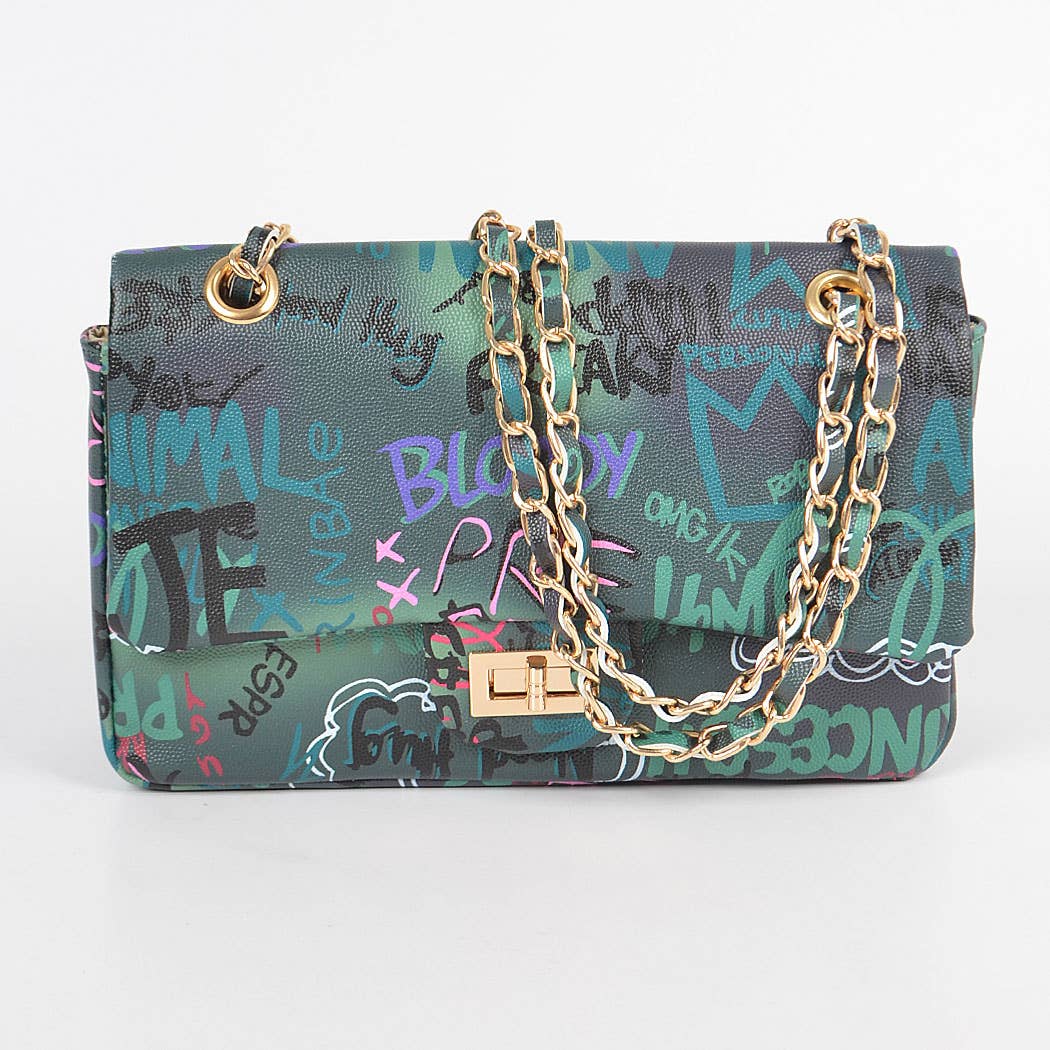 Graffiti Gradiating Clutch: Camel