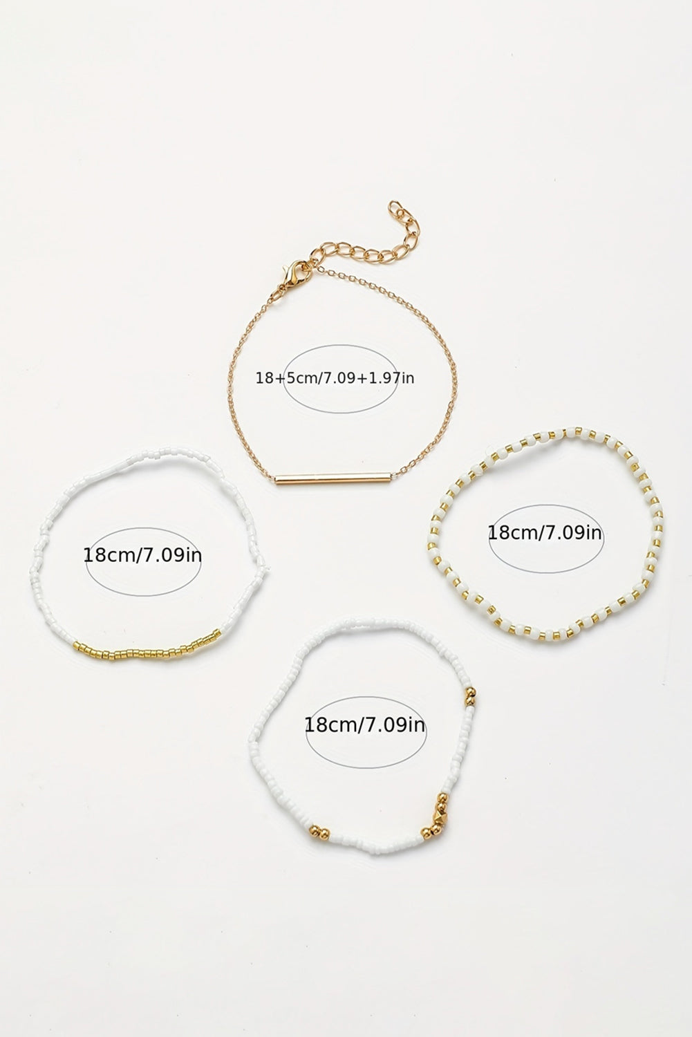 Gold Tiny Beaded Multi Layer Bracelet Set