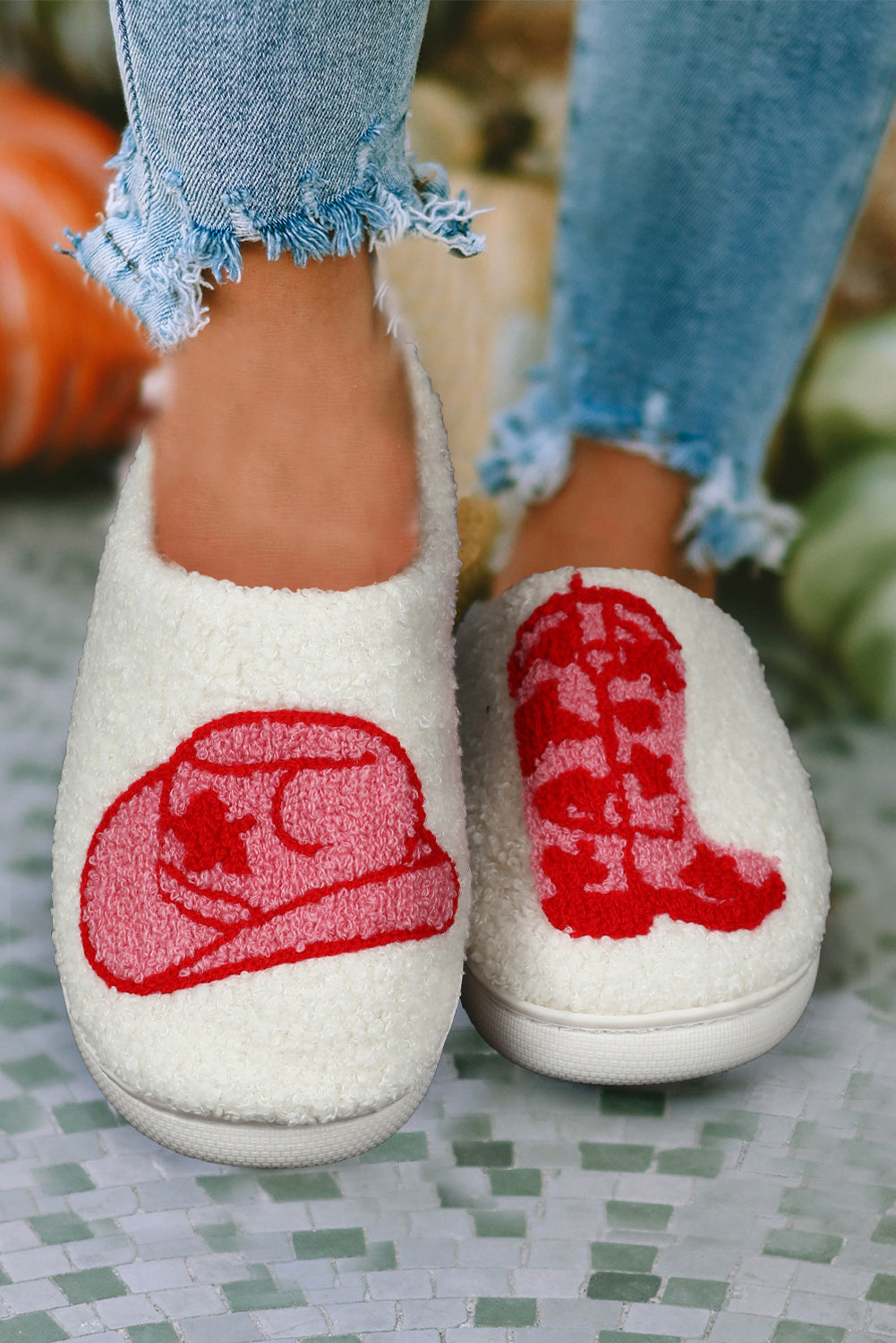 RUSH WESTERN GRAPHIC SHERPA SLIPPERS