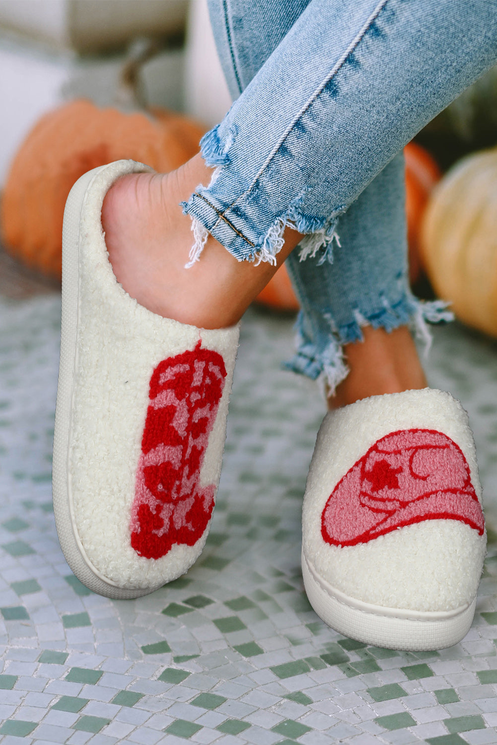 RUSH WESTERN GRAPHIC SHERPA SLIPPERS