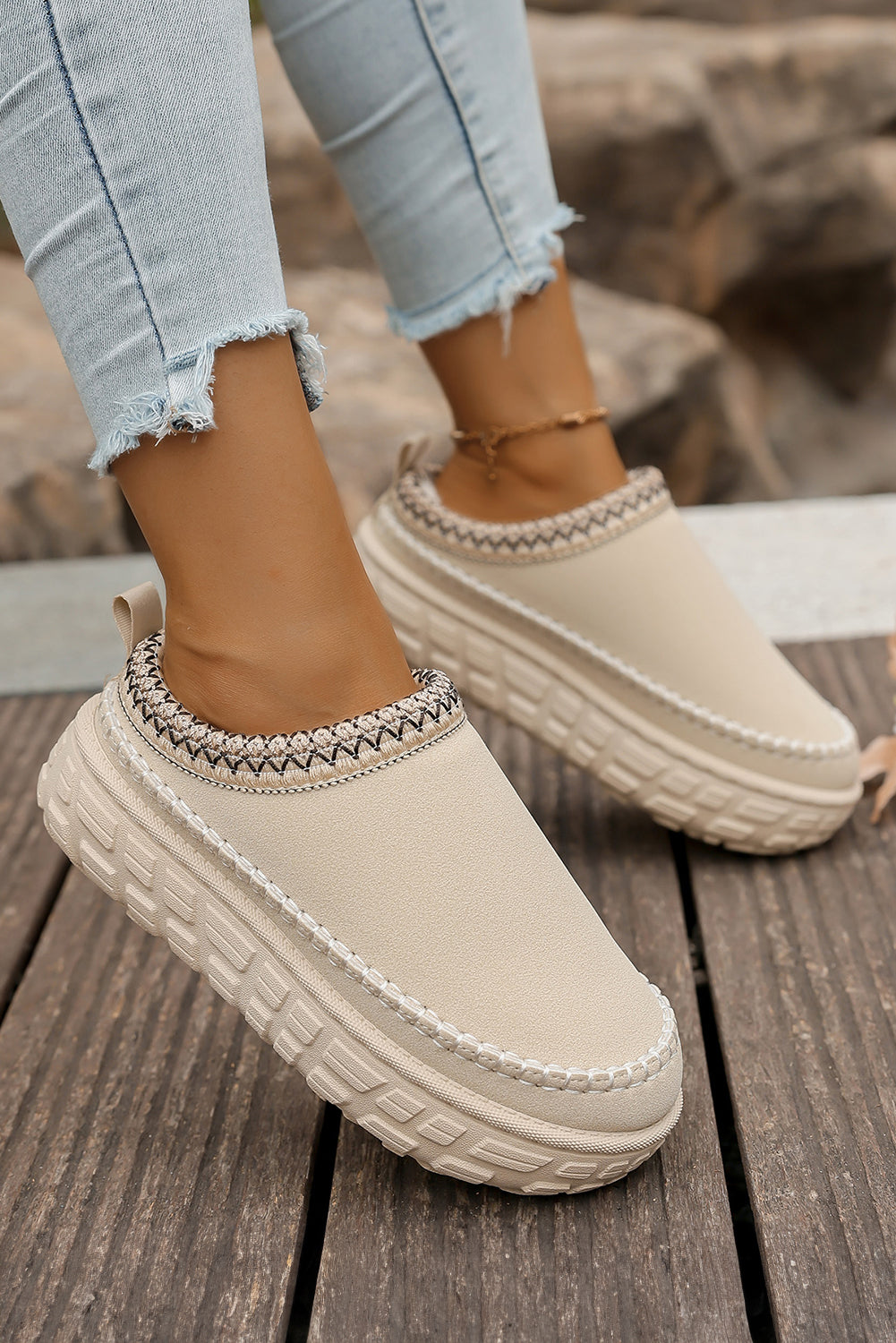Faux Suede Plush Winter Clogs