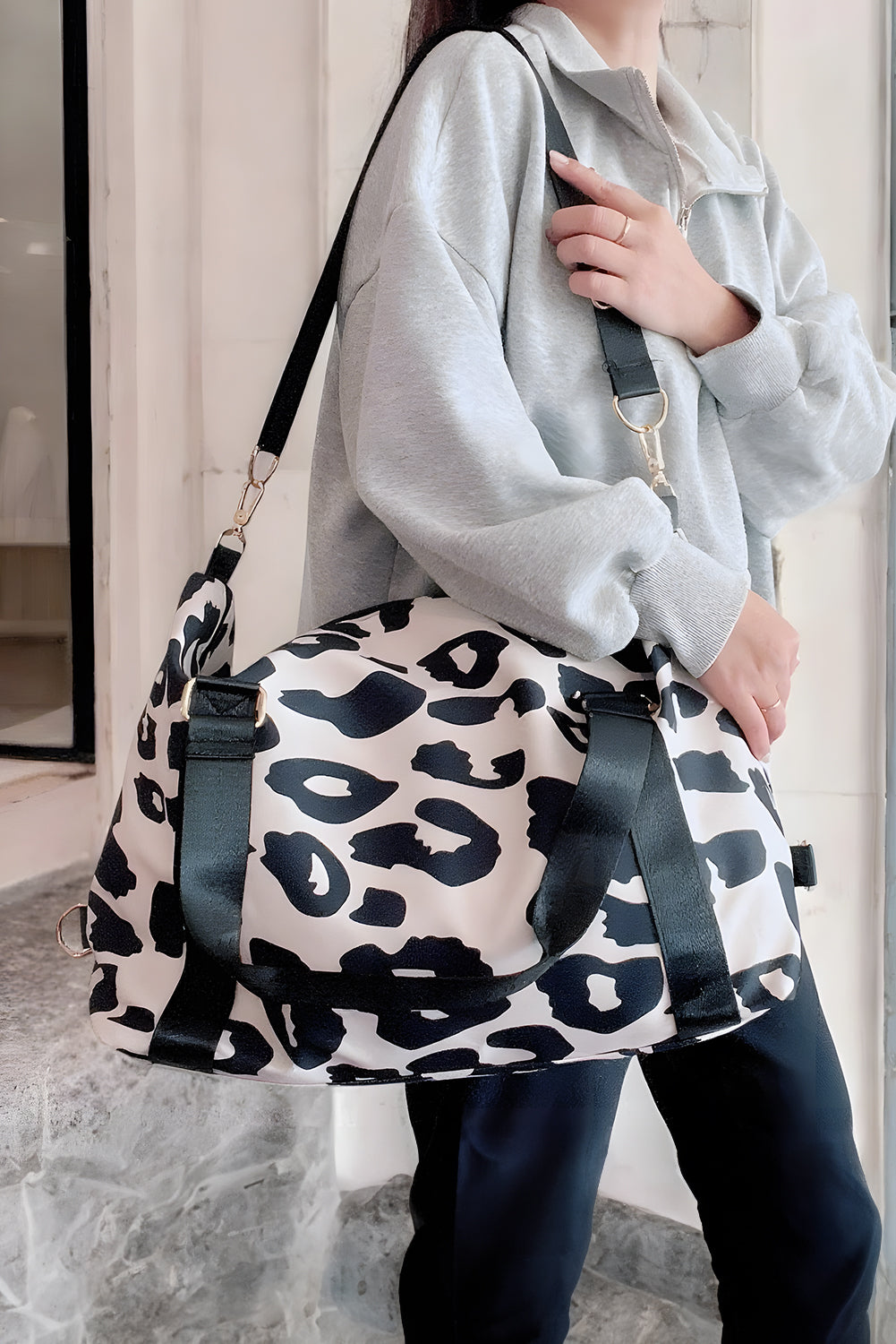 Leopard Travel Bag Black