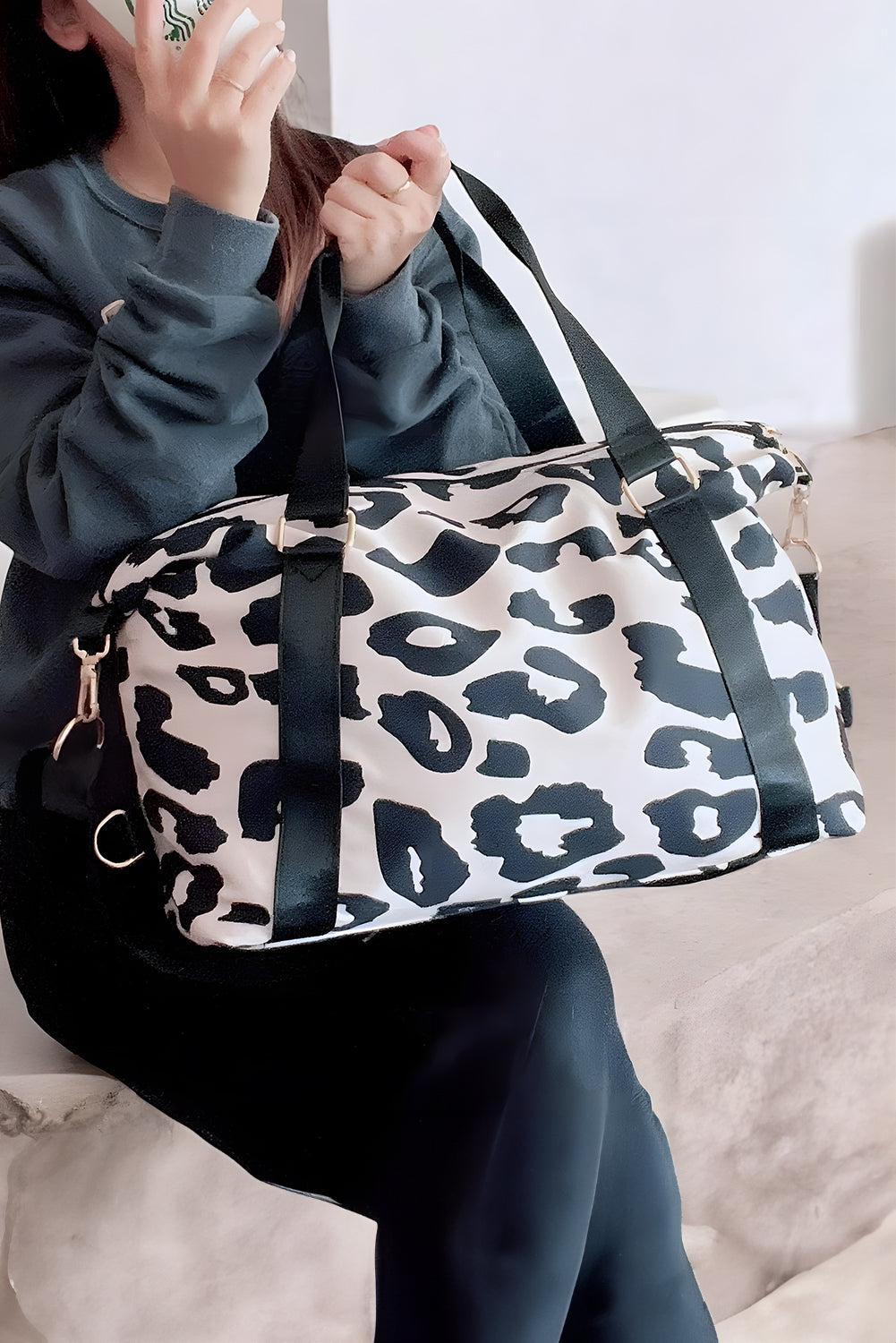 Leopard Travel Bag Black