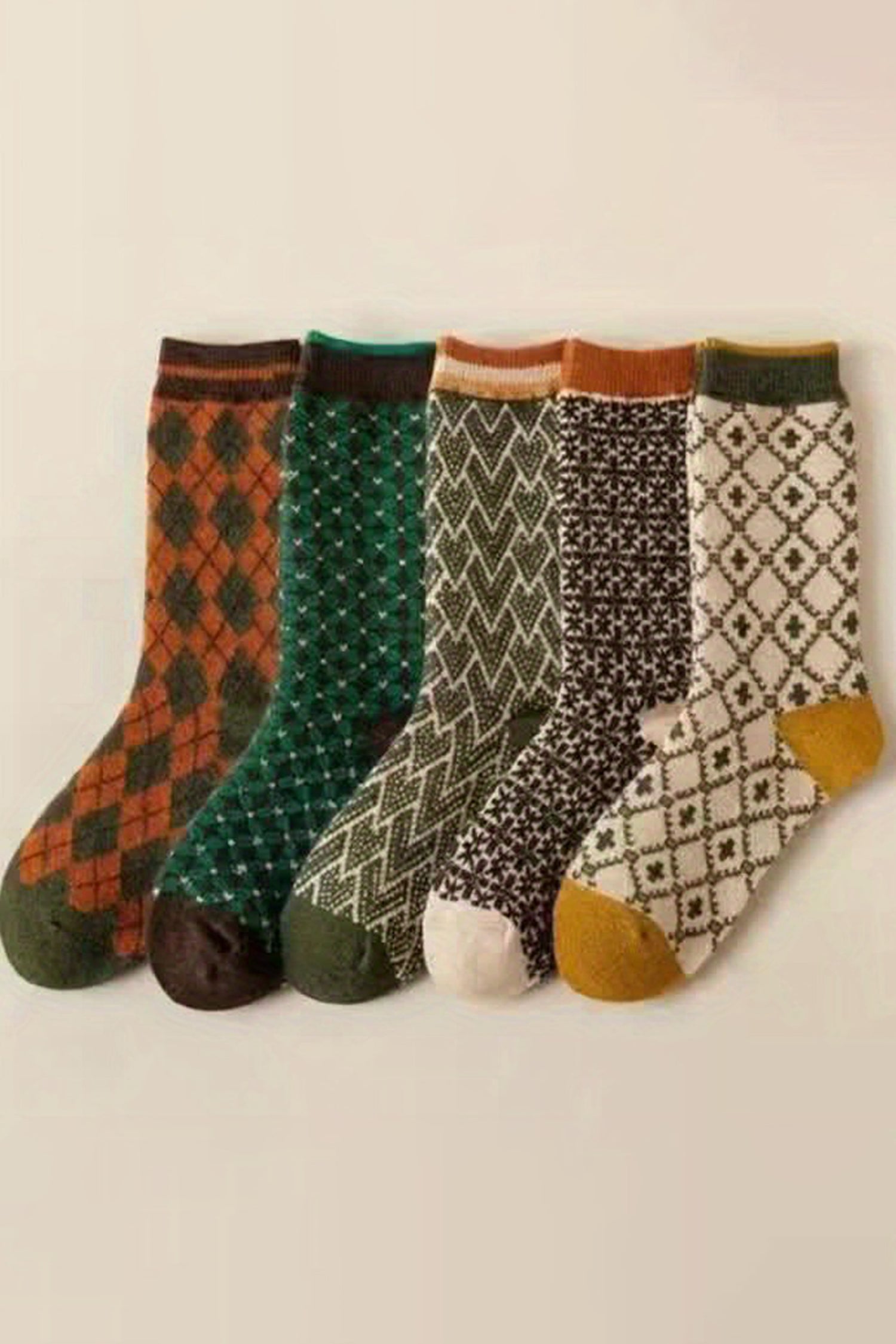 Simplicity Patterns Socks Retro Geometric Pattern Combed Cotton Socks – Wild As You