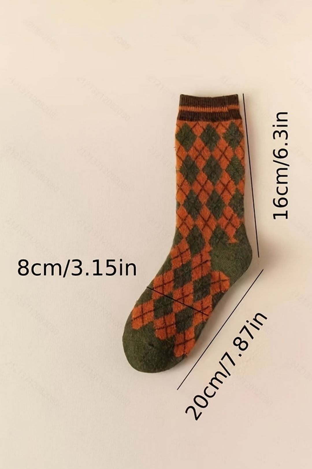 Retro Geometric Pattern Combed Cotton Socks
