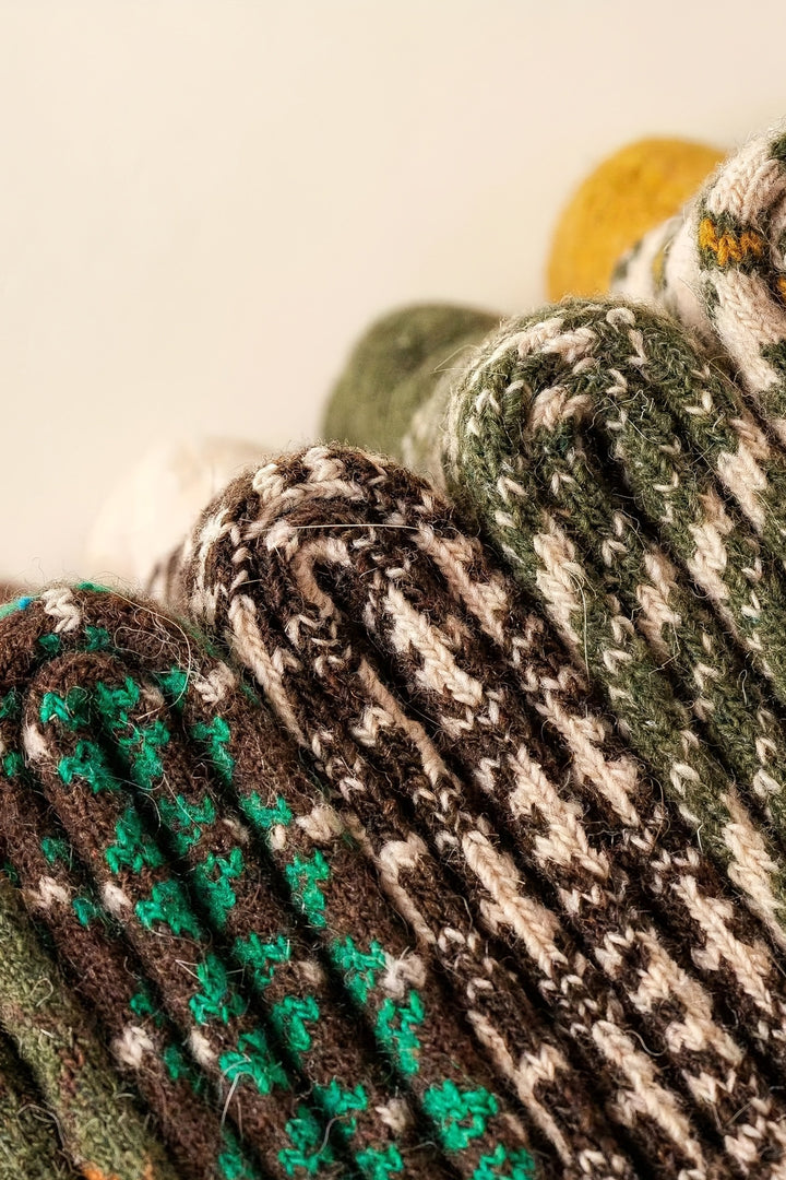 Retro Geometric Pattern Combed Cotton Socks