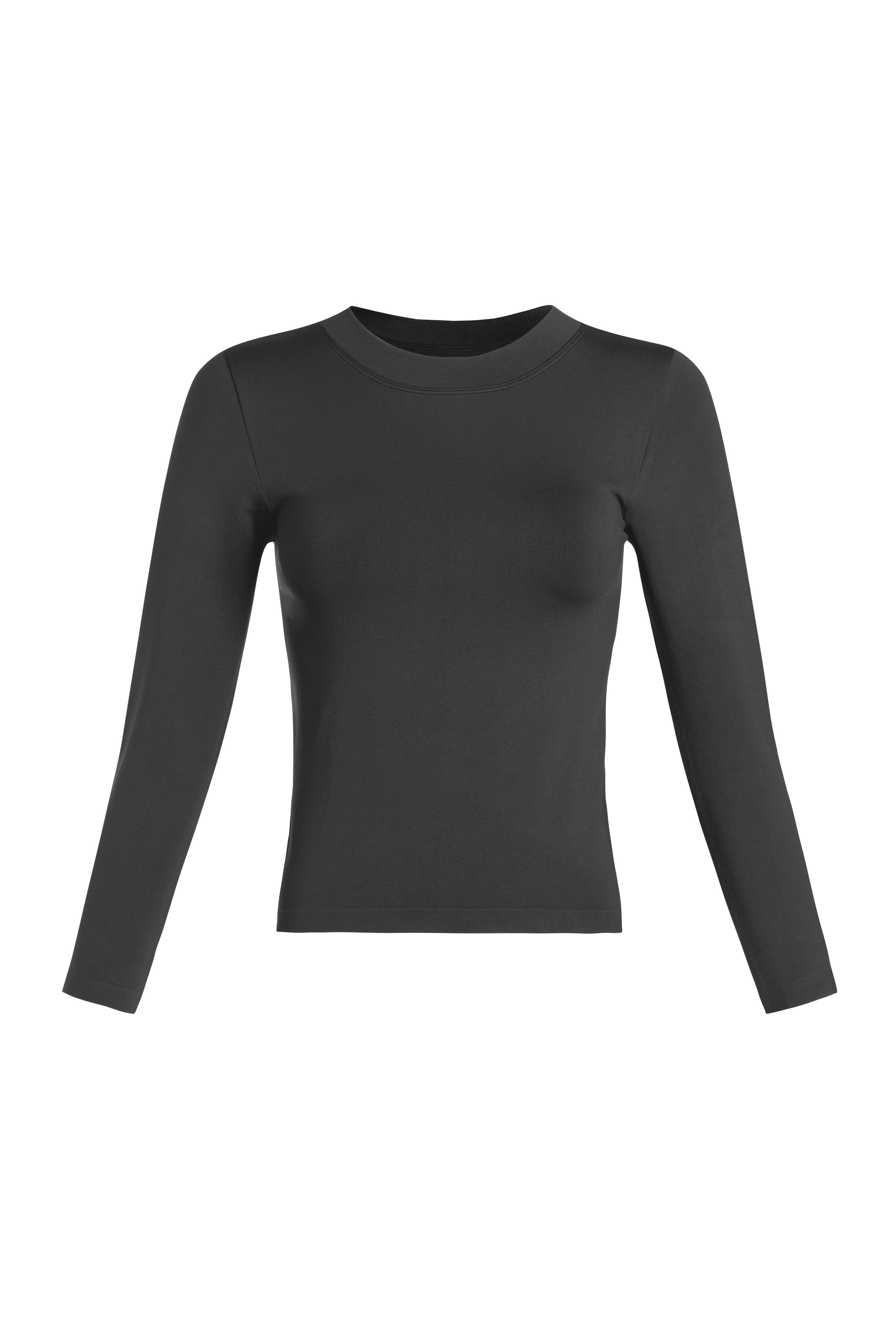 LONG SLEEVE COTTON SPAN RIB KIT TEE BLACK