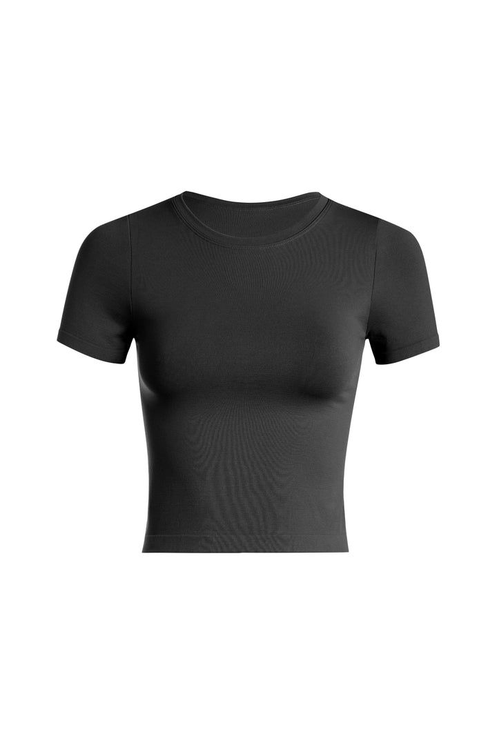 SMOOTH THICK BANDED TEE BLACK