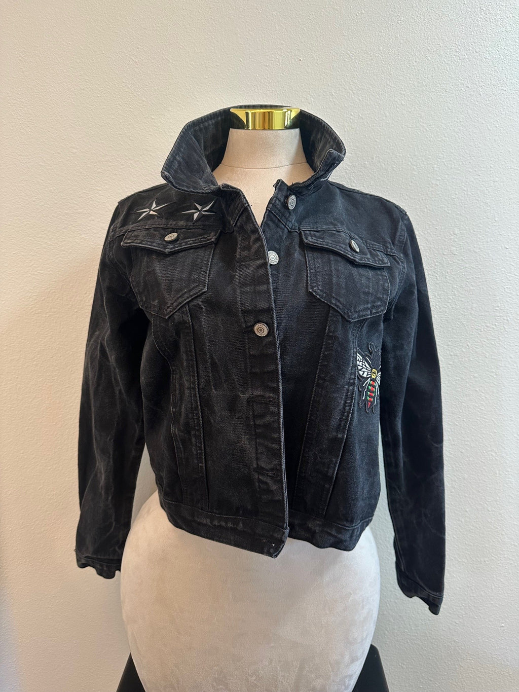 GUCCI INSPIRED BLACK CUSTOM DENIM