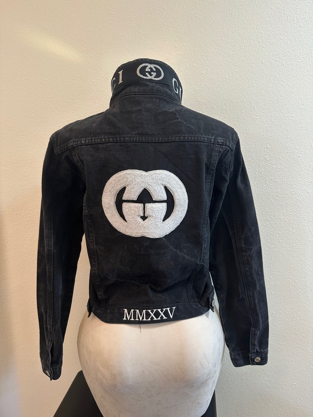 GUCCI INSPIRED BLACK CUSTOM DENIM