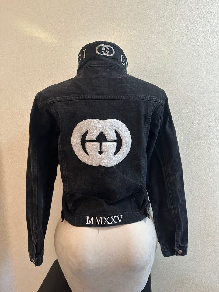 GUCCI INSPIRED BLACK CUSTOM DENIM