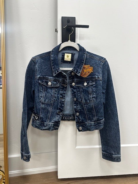 Custom Harley Davidson Inspired Crop Denim