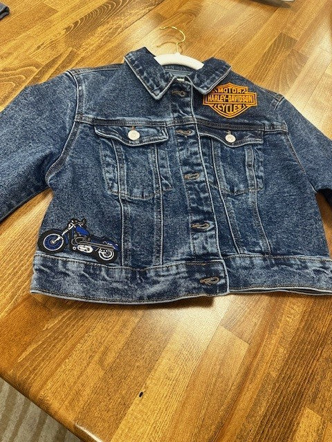 Custom Harley Davidson Inspired Crop Denim