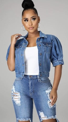 SHORT SLEEVE BUTON UP DENIM