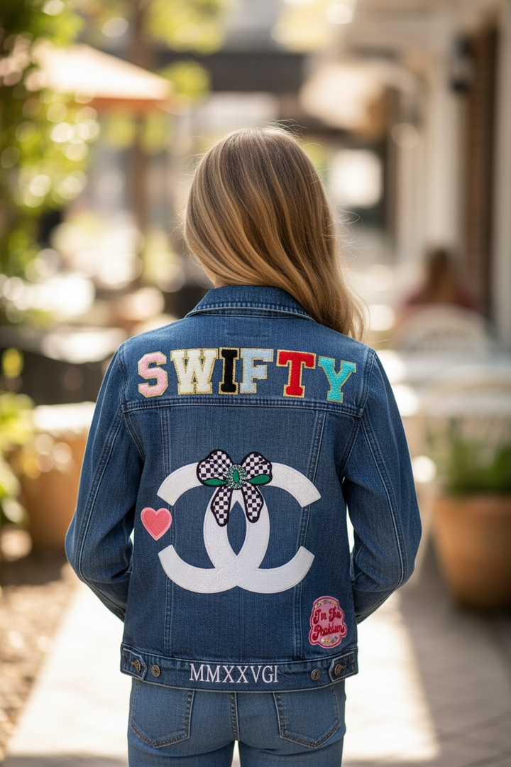 Custom Swifty Denim Jacket-Girls LG