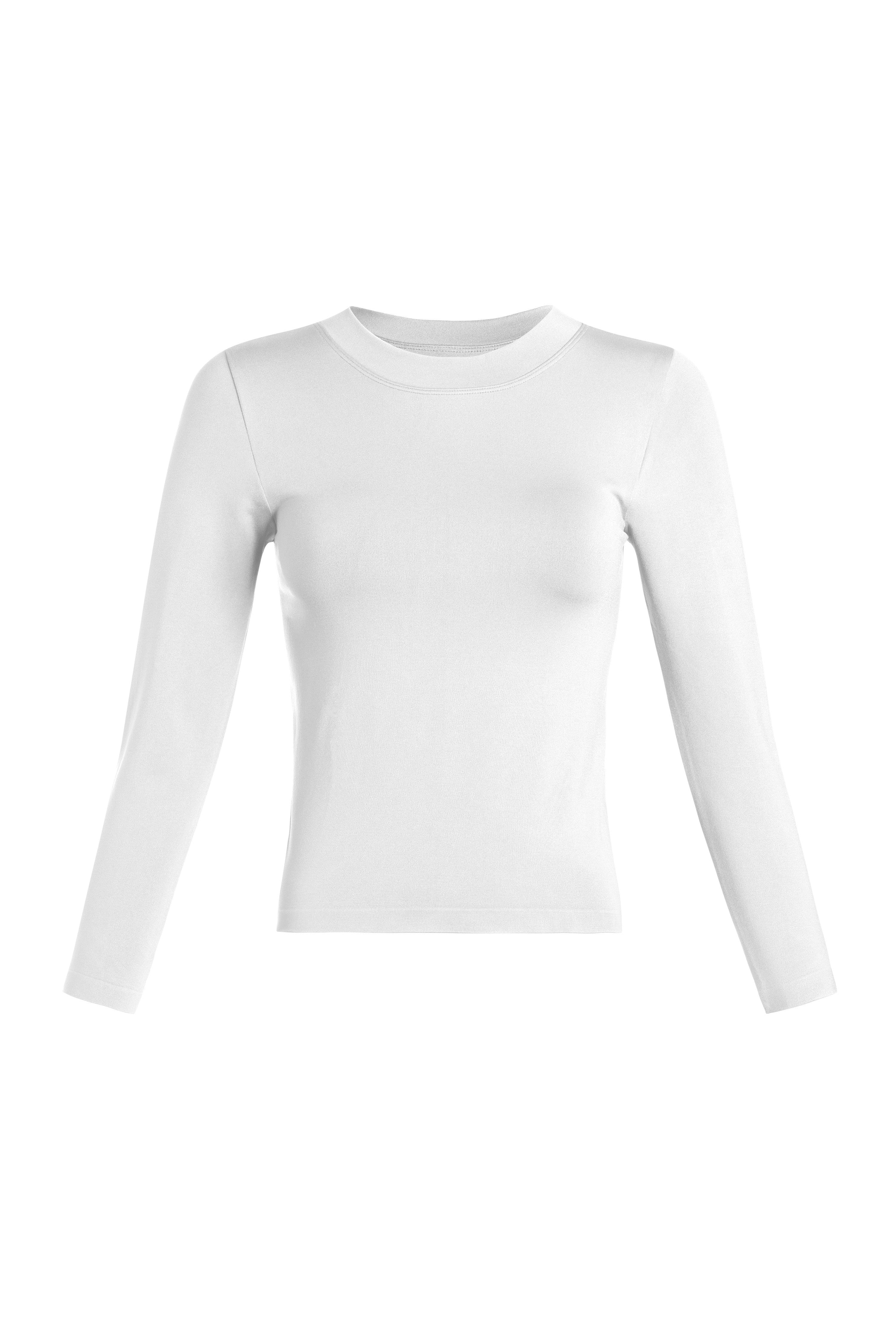 LONG SLEEVE COTTON SPAN RIB KIT TEE WHITE