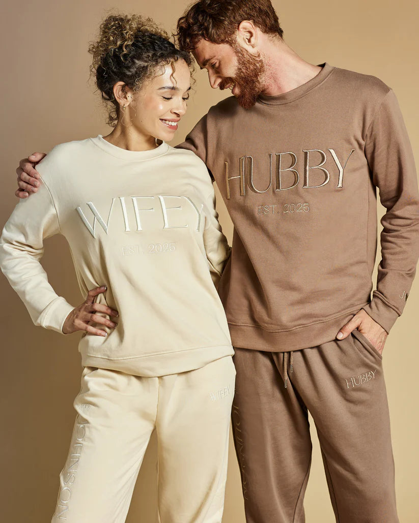 CUSTOM BRIDE AND GROOM SWEAT SUITS