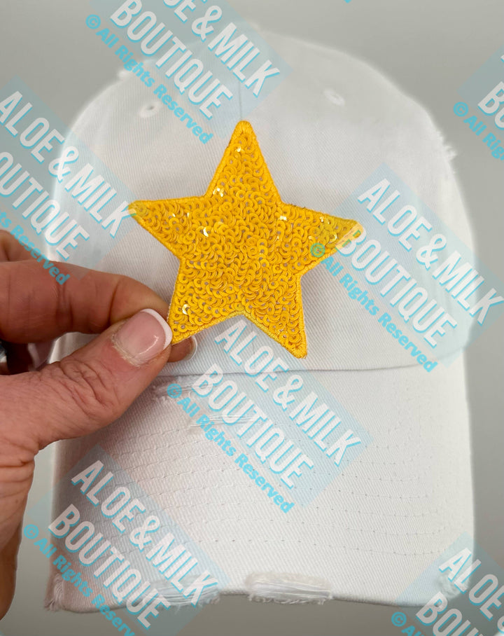 New Sequin Star Small, sequin star patch, cheer patch: Black