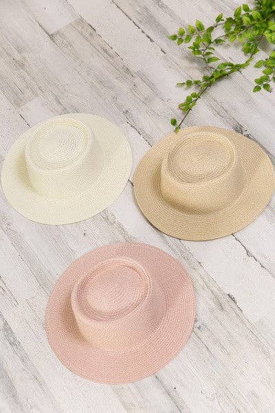 CLASSIC BOATER STRAW SUN HATS | 40HW603: IVORY