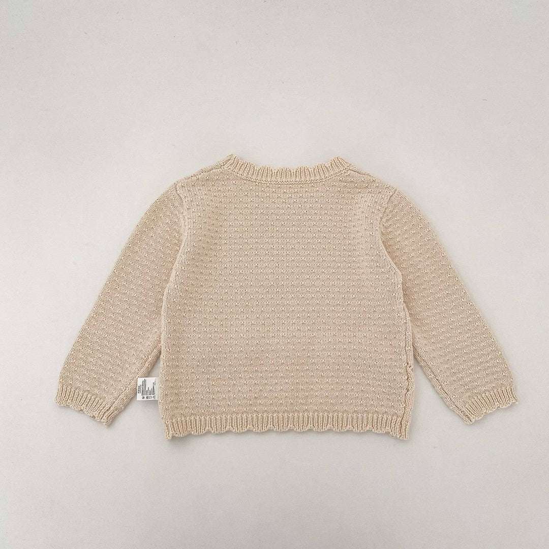 Baby Floral Knit Sweater with Ruffle Hem