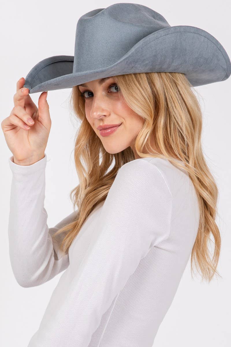 Solid Color Western Cowboy Hat: BL