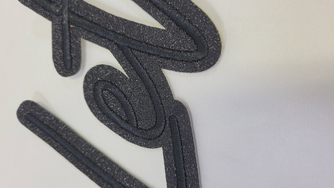 Black Glitter Let Them Iron-On Patch: XL 12"