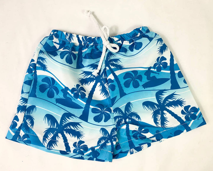 Luau Swim Shorts: Palm trees