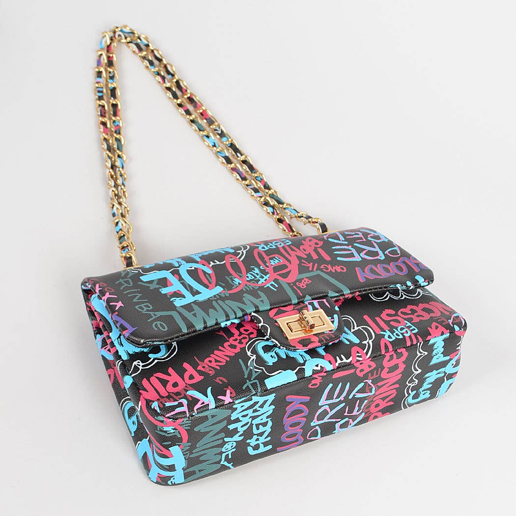 Graffiti Gradiating Clutch: Multicolor