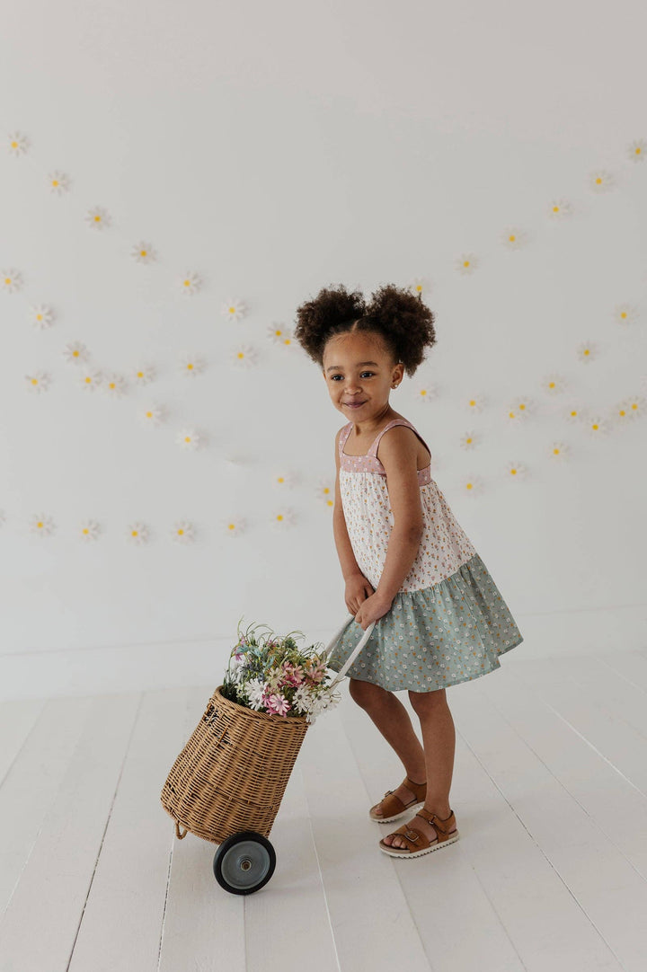 Babysprouts Wide Strap Dress: Embroidery Floral