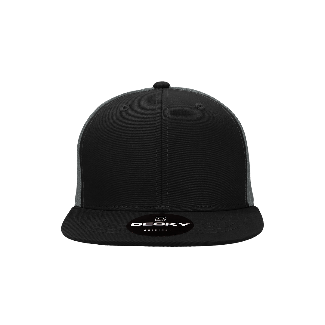 Decky 5010 - Kids Youth Trucker Hat, Flat Bill Snapback - 50: Heather Grey