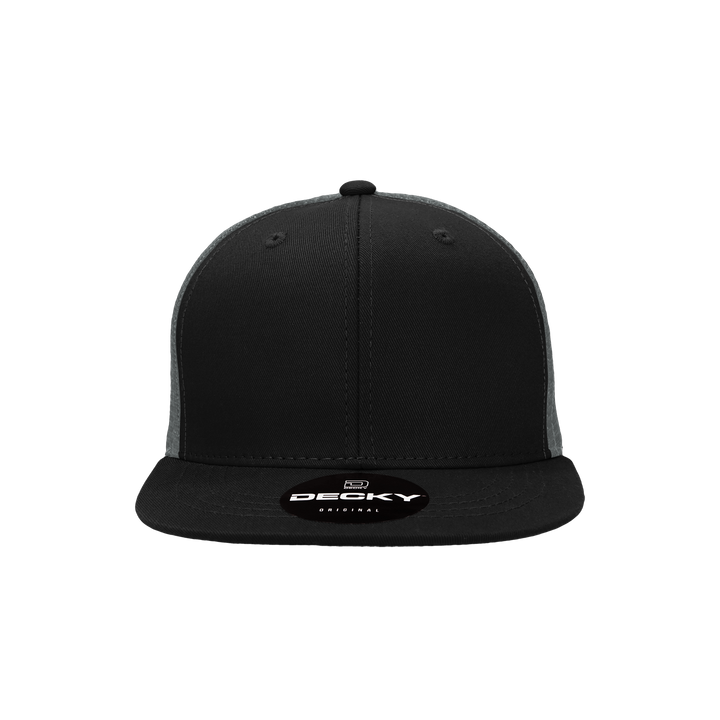 Decky 5010 - Kids Youth Trucker Hat, Flat Bill Snapback - 50: Black