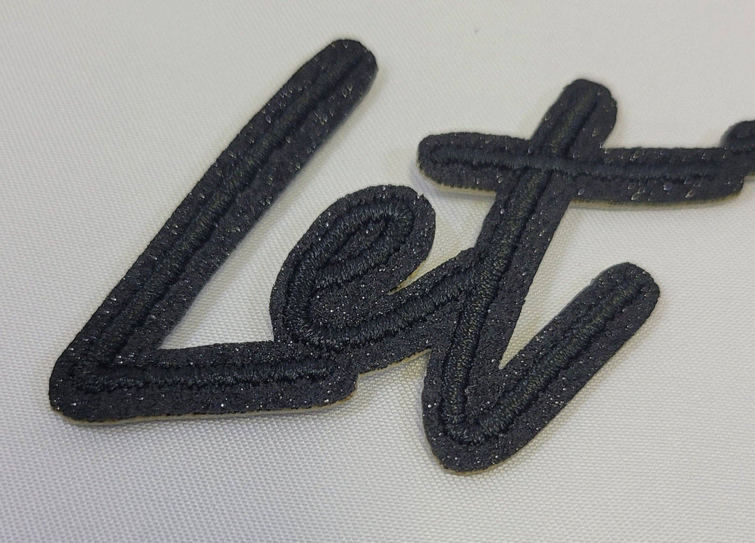 Black Glitter Let Them Iron-On Patch: Medium 5"