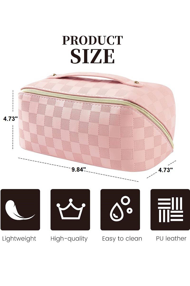VEGAN LEATHER MAKEUP BAG SOLID BAG: IVORY-167268 / OS