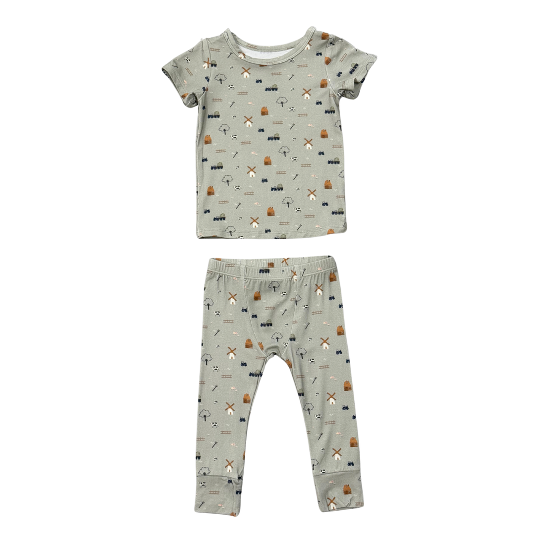 Babysprouts Short Sleeve Lounge Set: Dirt Bikes