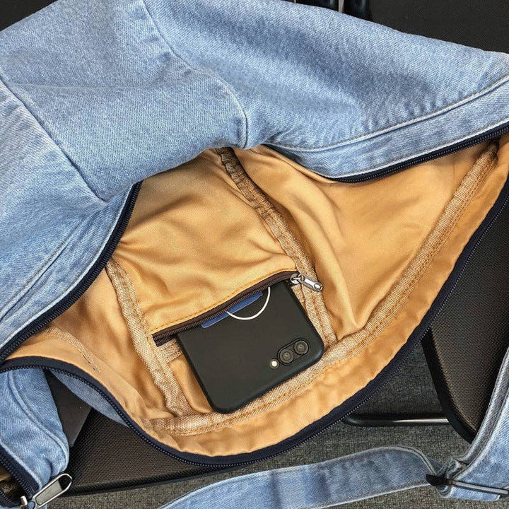Tatum Denim Sling Bag: Light Denim