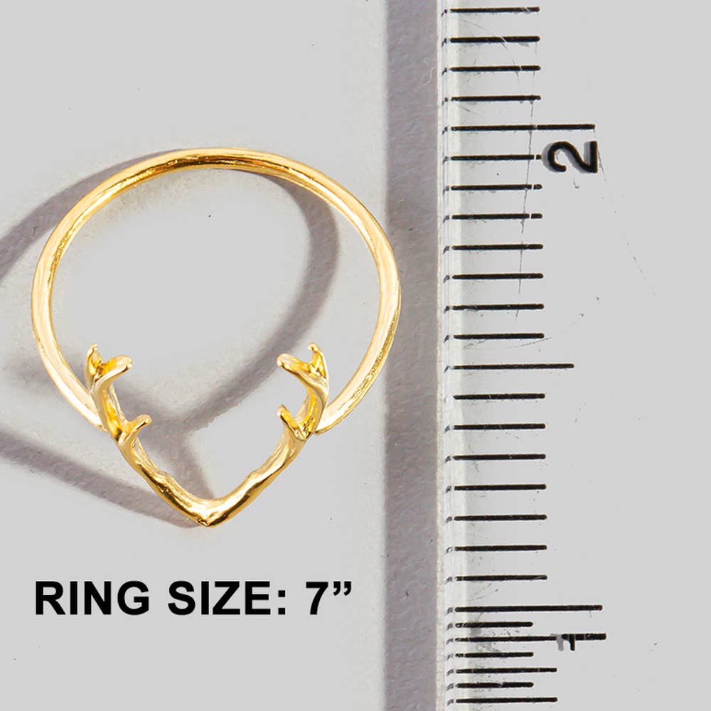 Antler Crown Statement Band Ring
