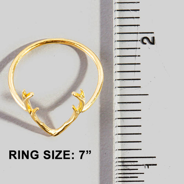 Antler Crown Statement Band Ring