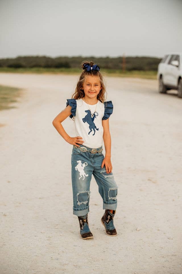 Raring Horse Denim Capris