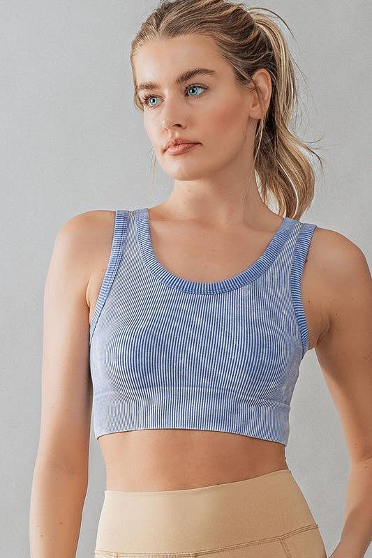 Mineral Wash Ribbed Scoop Neck Crop Tank Top: HAZEL / S-2/M-2/L-2