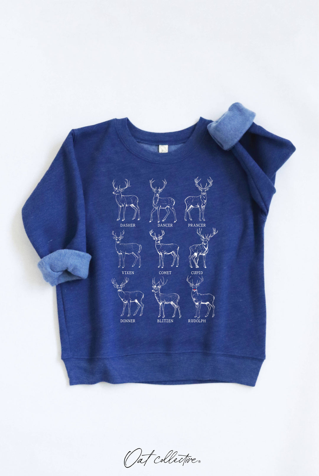 SANTA'S REINDEER Toddler Graphic Sweatshirt: HEATHER FOREST / 2T