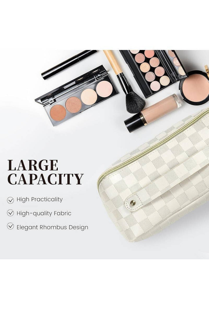 VEGAN LEATHER MAKEUP BAG SOLID BAG: IVORY-167268 / OS