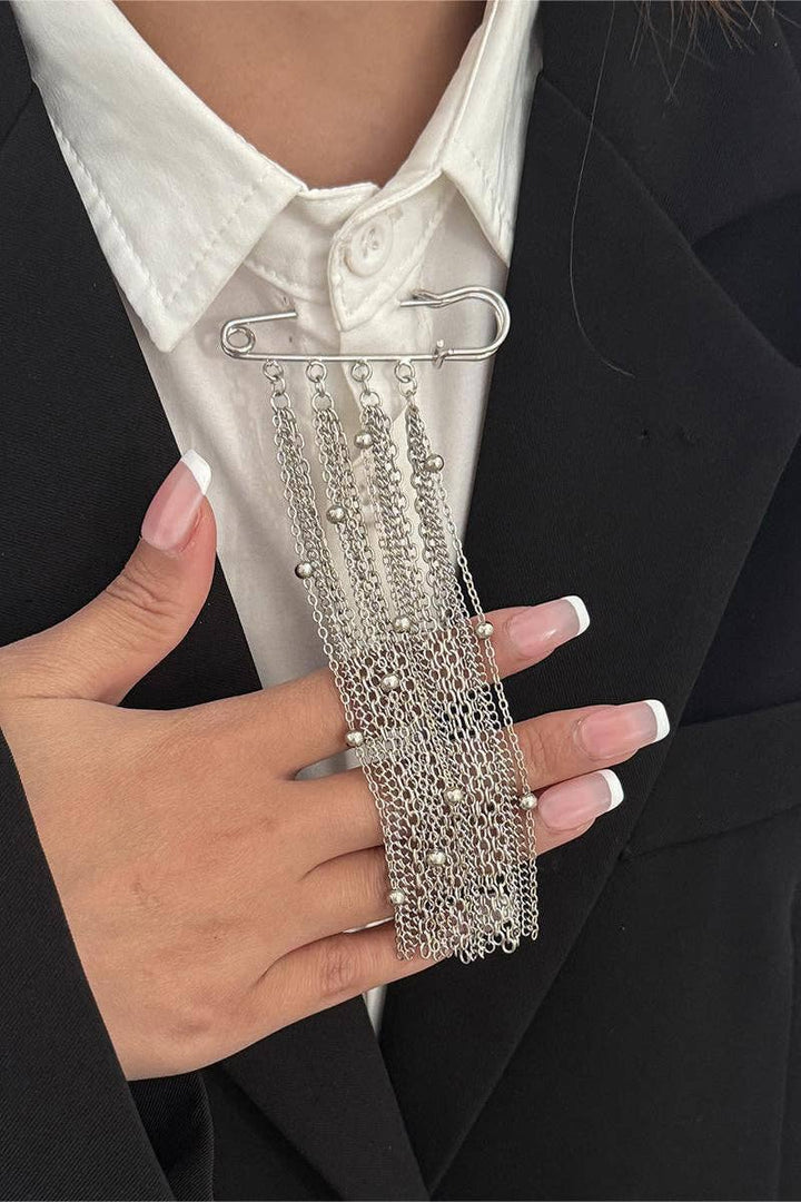 Star Fringe Safety Pin Brooch Accessory