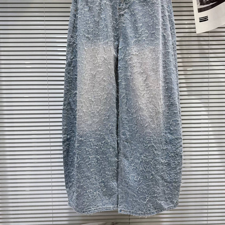 Pearl Beaded Bustier and Vintage Denim Pants Set