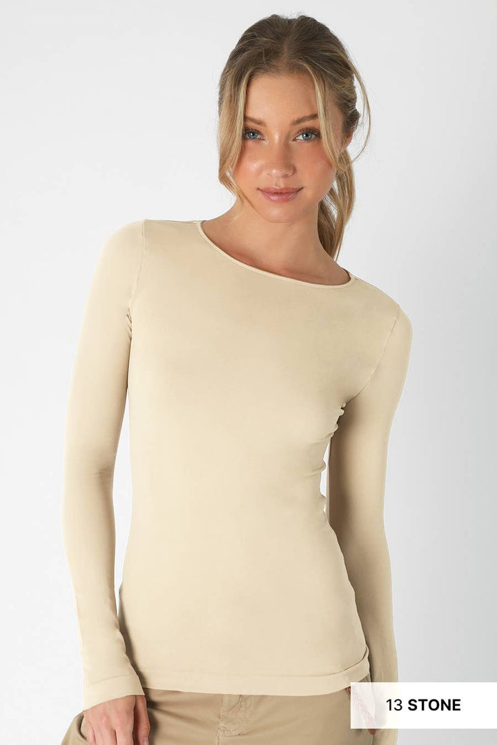 NS5423 - Long Sleeve Crew Neck Top: 7 White