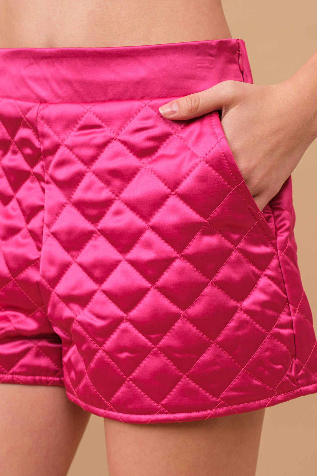 61234SET Quilted Crop Pocket Bomber Jacket w/ Matching Set: BROWN / S