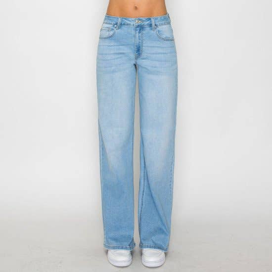 LOW RISE BASIC 22 INCH WIDE LEG JEAN: DARK / 0-1-3-5-7-9-11-13(1-1-2-2-3-2-2-2)