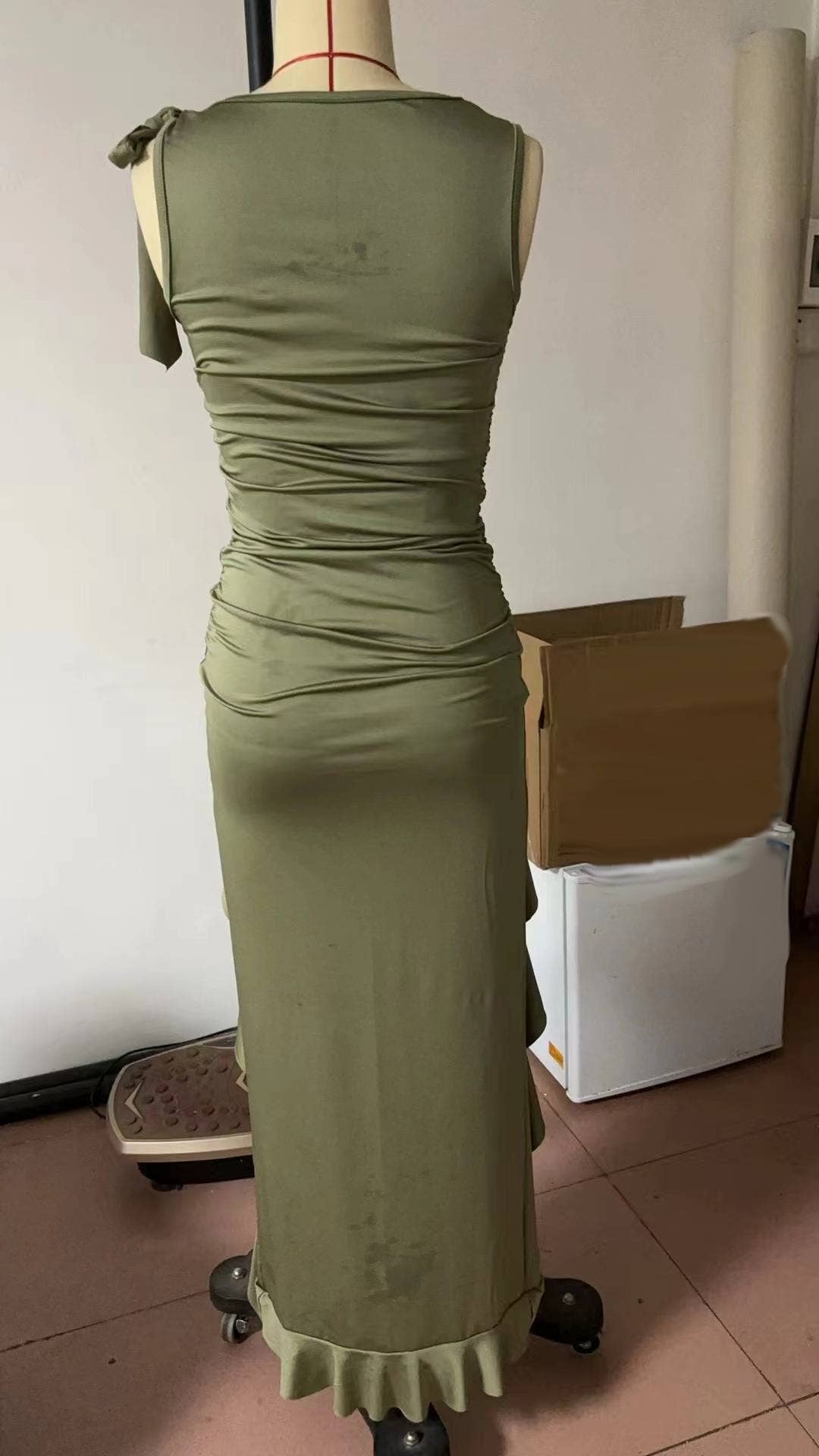 Western Cowgirl Coachella Ruffled Slit Dress: Black / L