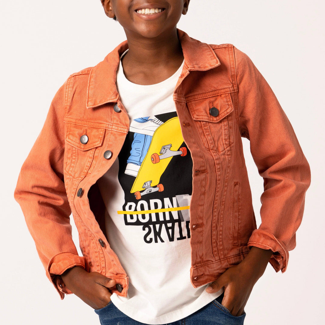 Colored Jean Jacket: Oyster