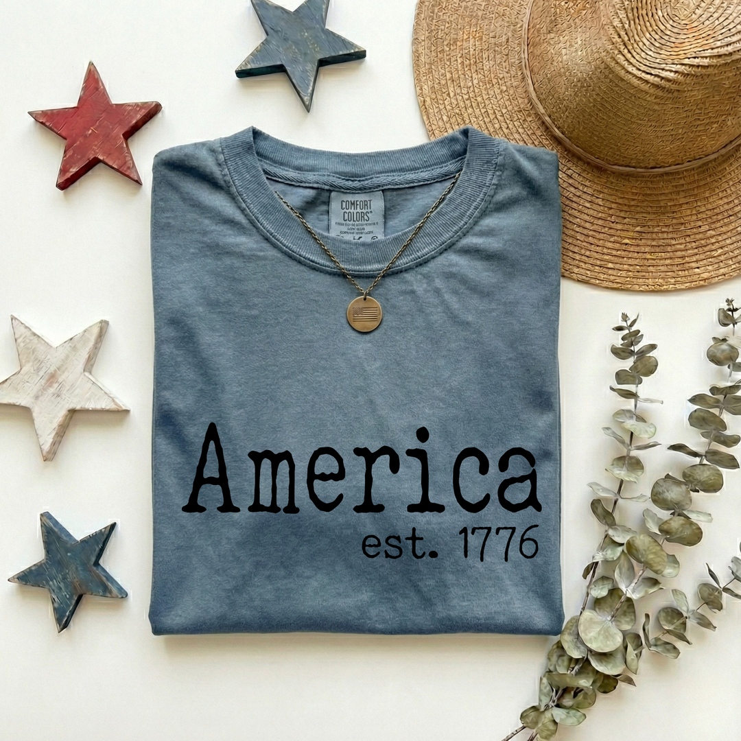 America 1776 Comfort Colors Patriotic Tee